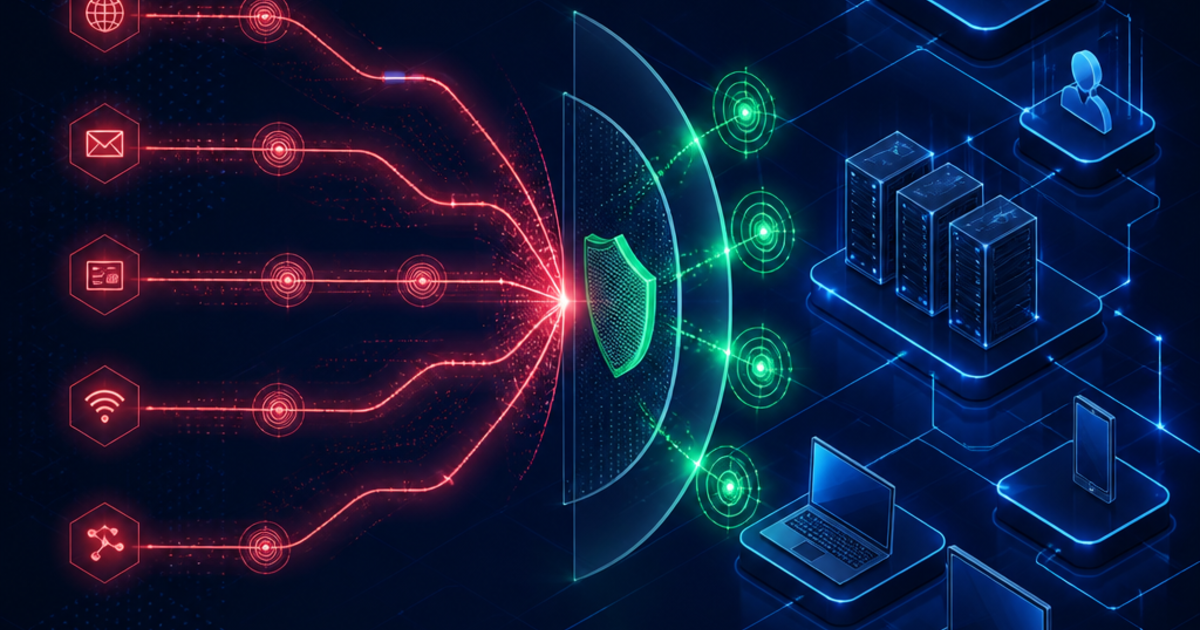 Business network infrastructure being tested through multiple parallel AI-driven cyberattack paths